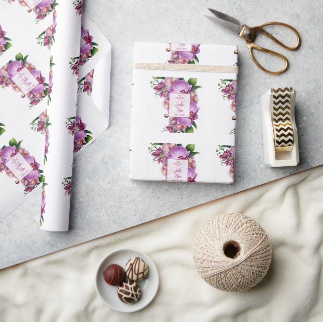 Floral Orchids Wedding  Wrapping Paper (Crafts)