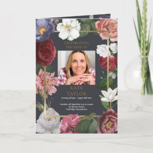 Floral Order Of Service Funeral Memorial Program Programme