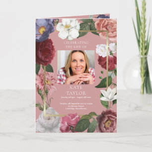 Floral Order Of Service Funeral Memorial Program Programme