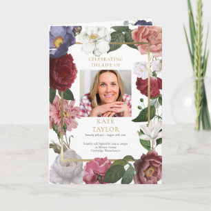 Floral Order Of Service Funeral Memorial Program Programme