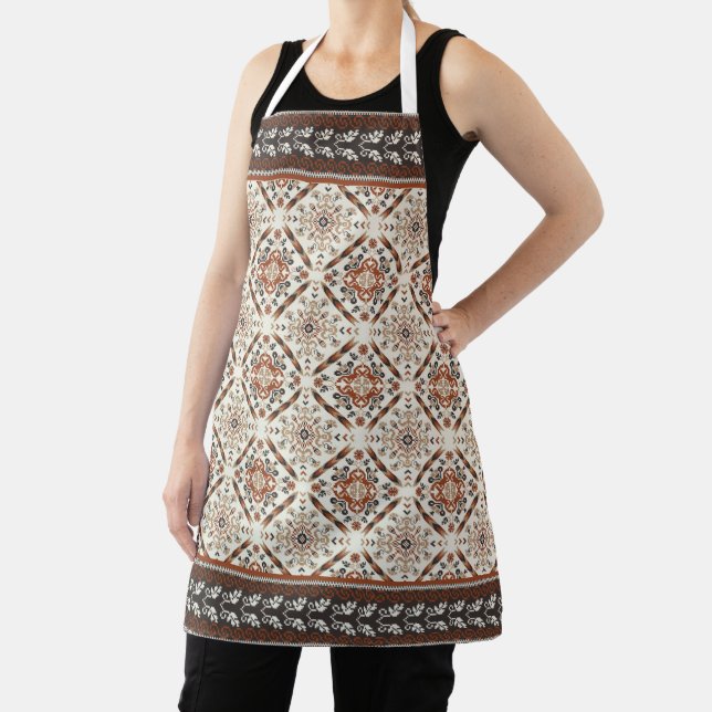 Floral Oriental Ethnic Pattern  Apron (Insitu)