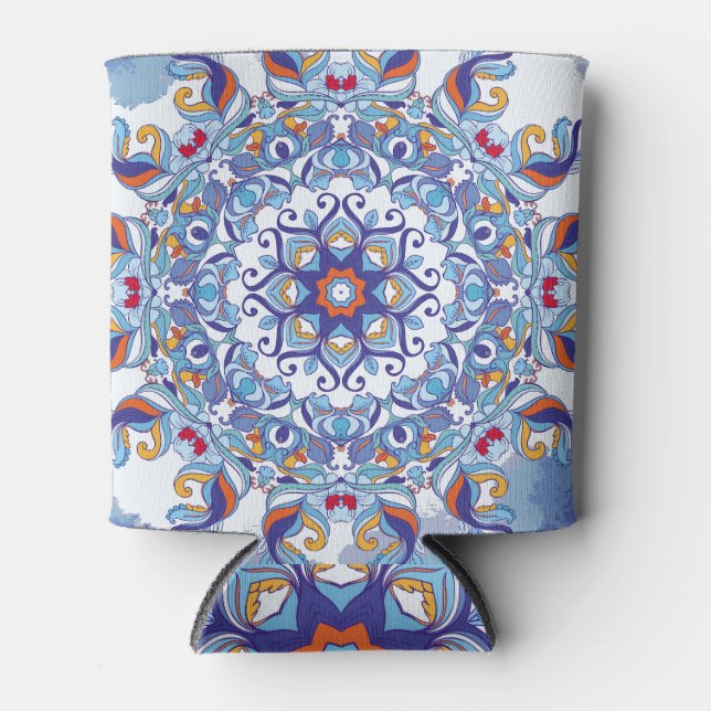 Floral ornament, artistic design. can cooler (Front)