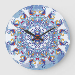 Floral ornament, artistic design. large clock