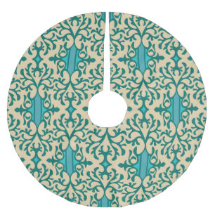 Floral Ornament: Fashionable Modern Seamless Brushed Polyester Tree Skirt