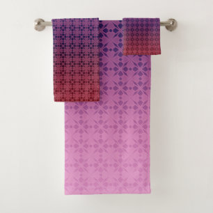 Floral ornament, gradient bath towel set