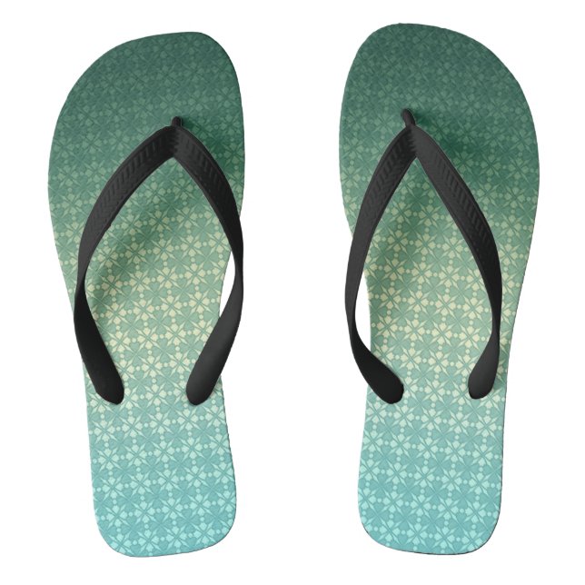 Floral ornament, gradient flip flops (Footbed)