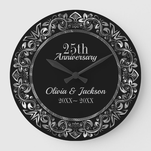 Floral Ornament Large Clock (Front)