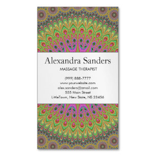 Floral Ornament Mandala Magnetic Business Card