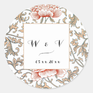 Floral Ornament Prints by Owen Jones Classic Round Sticker
