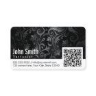 Floral Ornament QR Code Tattoo Art Business Card