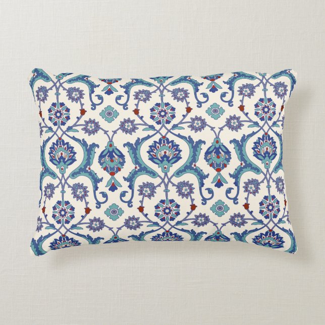 Floral Ornament: Traditional Arabic Pattern. Decorative Cushion (Front)