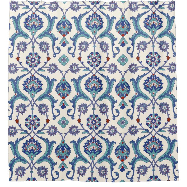 Floral Ornament: Traditional Arabic Pattern. Shower Curtain (Front)
