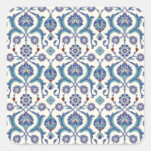 Floral Ornament: Traditional Arabic Pattern. Square Sticker
