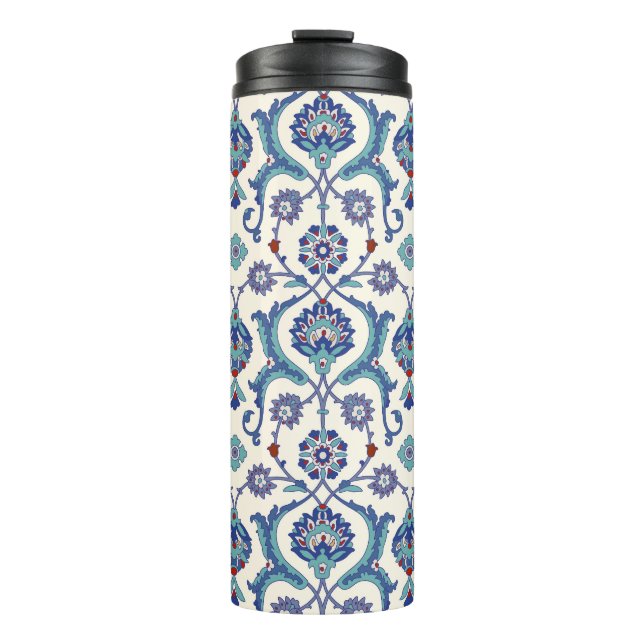 Floral Ornament: Traditional Arabic Pattern. Thermal Tumbler (Front)