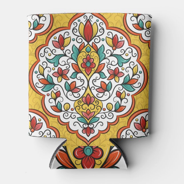 Floral Ornament: Turkish Indian Motifs. Can Cooler (Front)