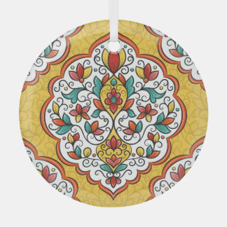 Floral Ornament: Turkish Indian Motifs. Glass Tree Decoration