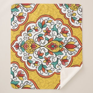 Floral Ornament: Turkish Indian Motifs. Sherpa Blanket