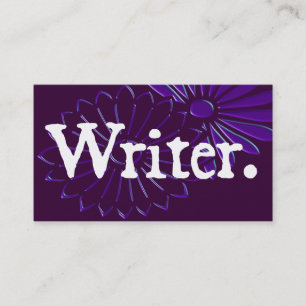 Floral Ornament Writer White Lettering Business Card