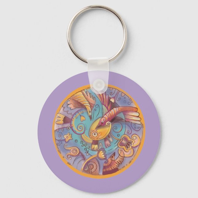 floral ornamental  key ring (Front)