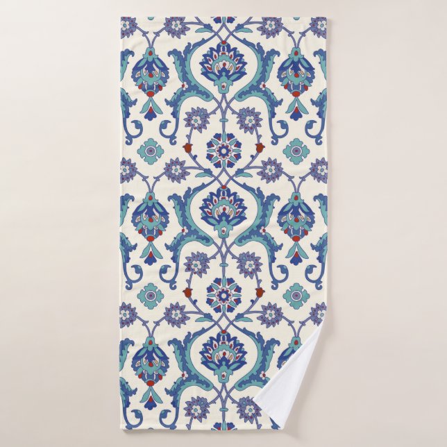 Floral Ornamental pattern. Traditional Arabic seam Bath Towel (Bath Towel)