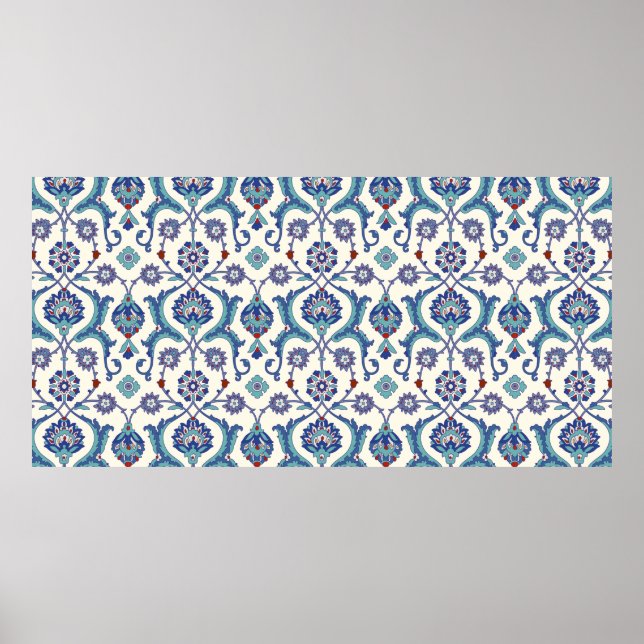 Floral Ornamental pattern. Traditional Arabic seam Poster (Front)