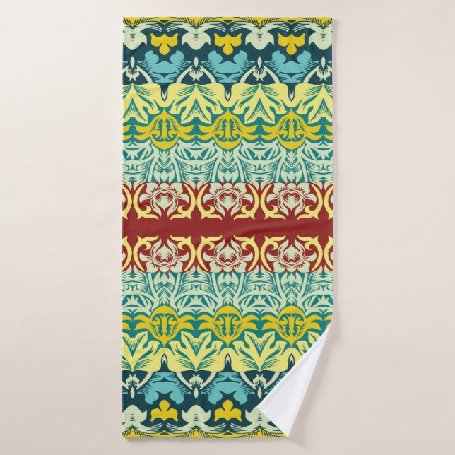 Floral ornamental seamless pattern bath towel (Bath Towel)