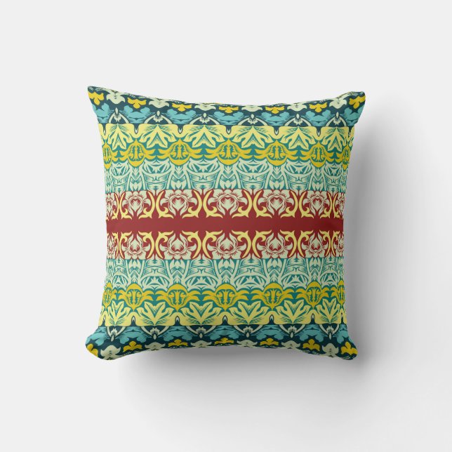 Floral ornamental seamless pattern cushion (Front)