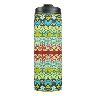 Floral ornamental seamless pattern thermal tumbler