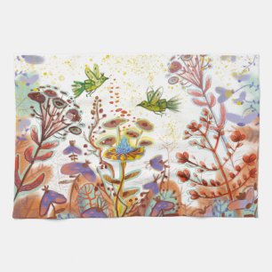 floral ornamental  tea towel