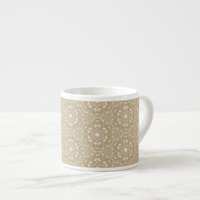 Floral ornate background espresso cup (Front Right)