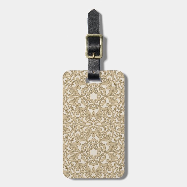 Floral ornate background luggage tag (Front Vertical)