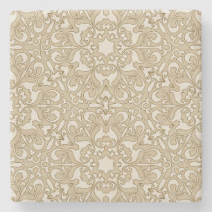 Floral ornate background stone coaster