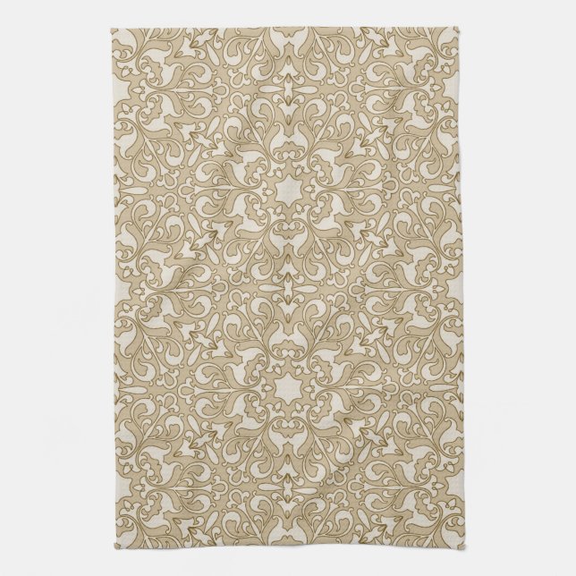 Floral ornate background tea towel (Vertical)