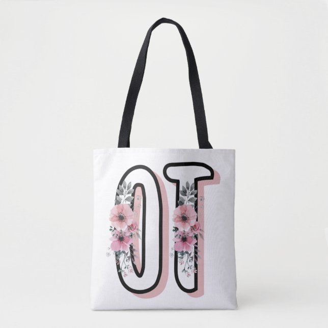 Floral OT | Occupational Therapy Therapist gifts Tote Bag (Front)