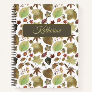 Floral Otoñal with a custom name for her Notebook