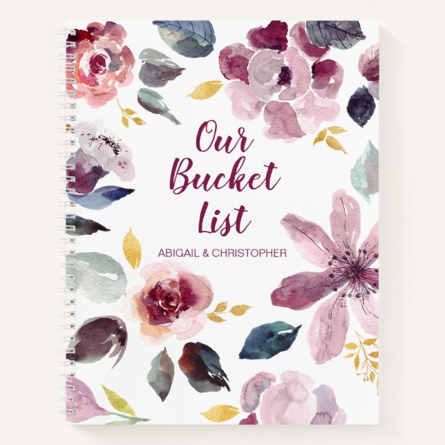 Floral Our Bucket List Keepsake Journal (Front)