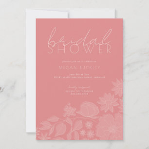 Floral Outline Bridal Shower Invitation