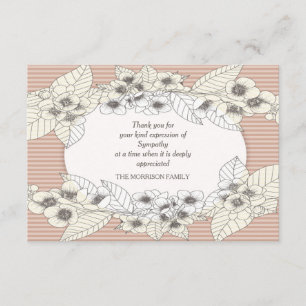 Floral Oval Bereavement Thank You Card