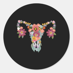Floral Ovary Uterus 'S Rights Feminist Classic Round Sticker