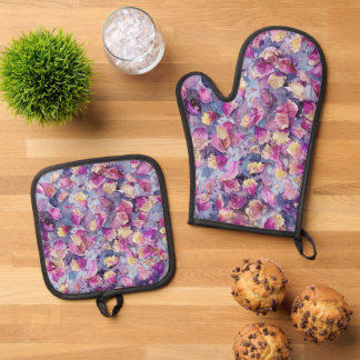 Floral  oven mitt & pot holder set