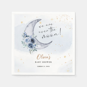 Floral Over The Moon Baby Shower Napkin