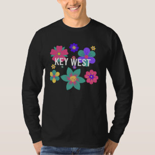 Floral Overlay Key West Florida Flowers Souvenir f T-Shirt