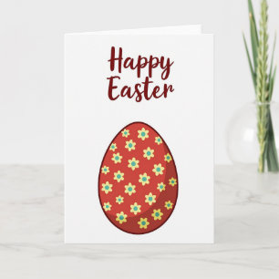 Floral Ovoid Happy Easter Card