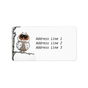Floral Owl Address Label