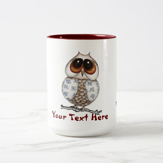 Floral Owl  Mug (Center)