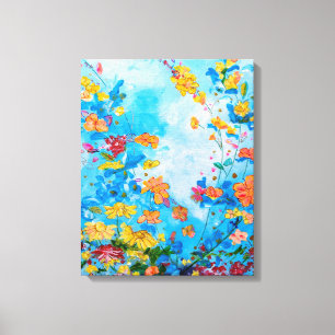 floral painted canvas print