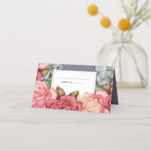 Floral Painting Anniversary Table Place Cards