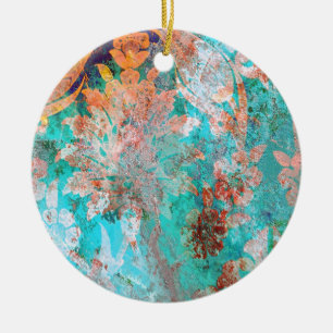 Floral Painting Ceramic Tree Decoration