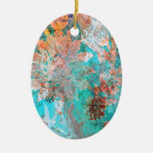 Floral Painting Ceramic Tree Decoration