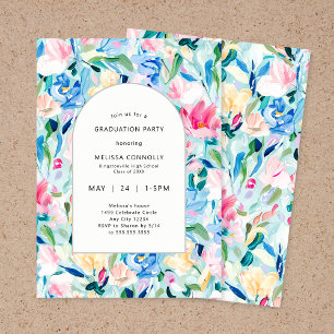 Floral Painting graduation party Invitation